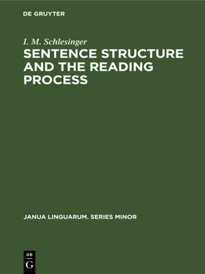 cover image of Sentence structure and the reading process